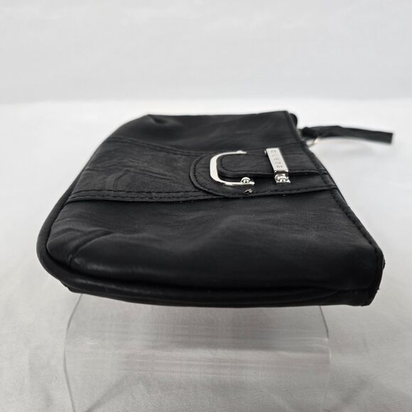 Guess Wristlet Black Silver Tone Hardware PU Leather 7" x 4.5" - Picture 11 of 14